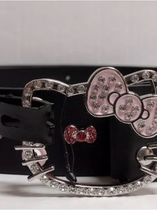 Hello Kitty bow bling Black and Pink Embellished Belt - Picture 4 of 5